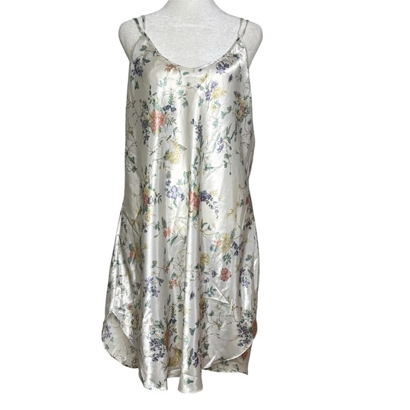 BARBIZON Vintage Sleeveless Strappy Floral Botanical Slip Nightgown Chemise - Picture 3 of 16